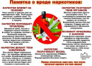 Памятка о вреде наркотиков